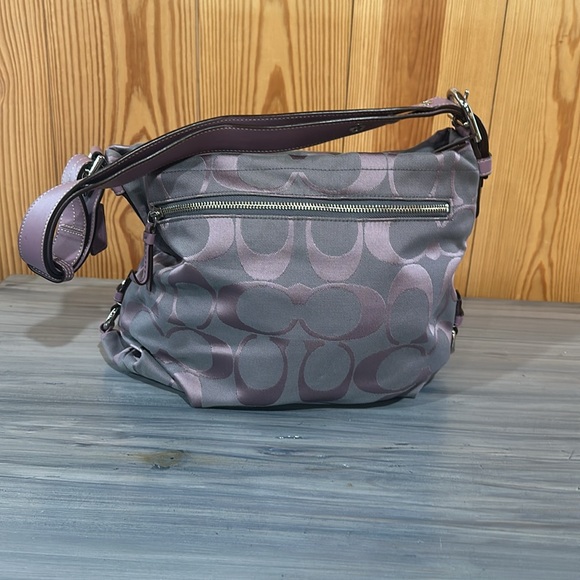 NWOT Coach Grey and Lavender Canvas Bag. - Picture 3 of 6